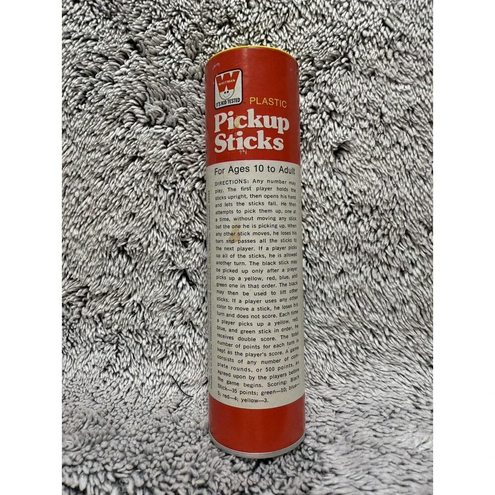 Whitman Pickup Sticks Vintage 1975 Game Original Box 30 plastic sticks Price Tag